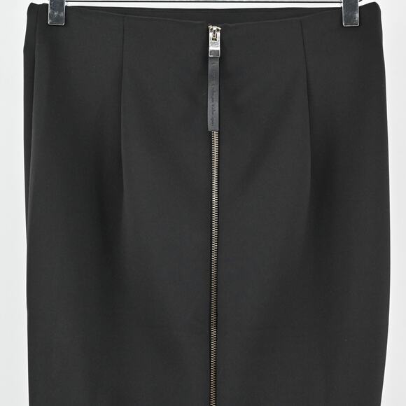 CATHERINE MALANDRINO‎ Skirt Size 4 Black Zip Back Knee Length Pencil Corpcore - Picture 6 of 11